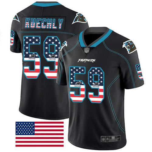 Carolina Panthers Limited Black Men Luke Kuechly Jersey NFL Football #59 Rush USA Flag->carolina panthers->NFL Jersey